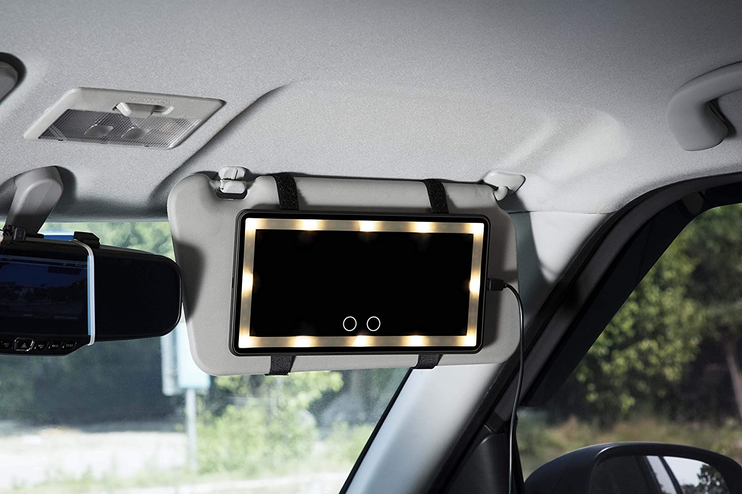 Car Sun Visor Mirror with LED Lights Automobile Makeup Mirror with Lights Cosmetic Mirror Clip on Su