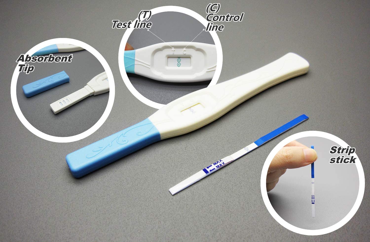 David 3 HCG Pregnancy Test Midstream Sticks and 3 Test Strips with 3 Free Urine Cups Individually-Se