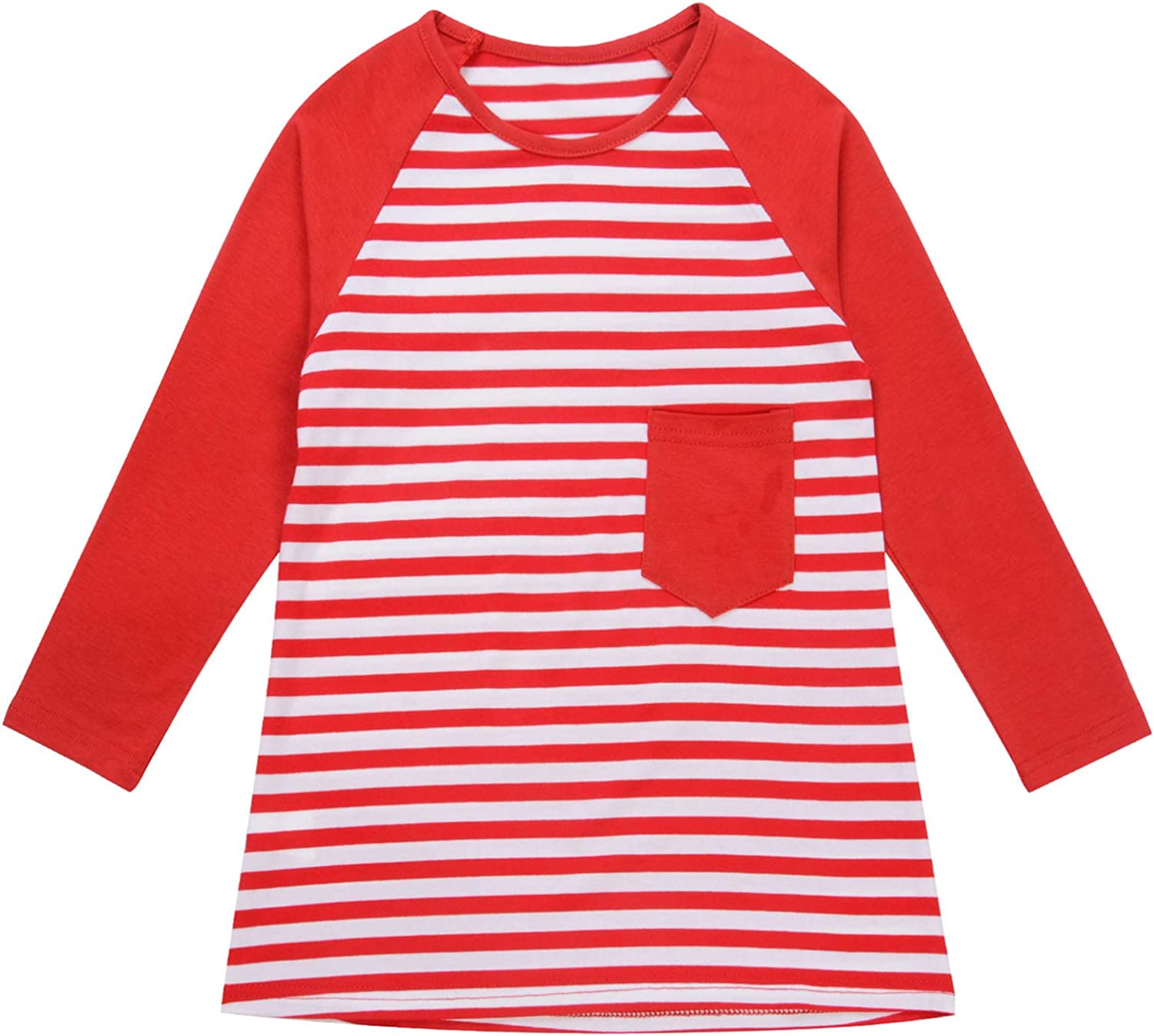 Christmas Casual Mother Daughter Winter Red Striped Maxi Dress Family Matching Pajamas Nightgown Dre