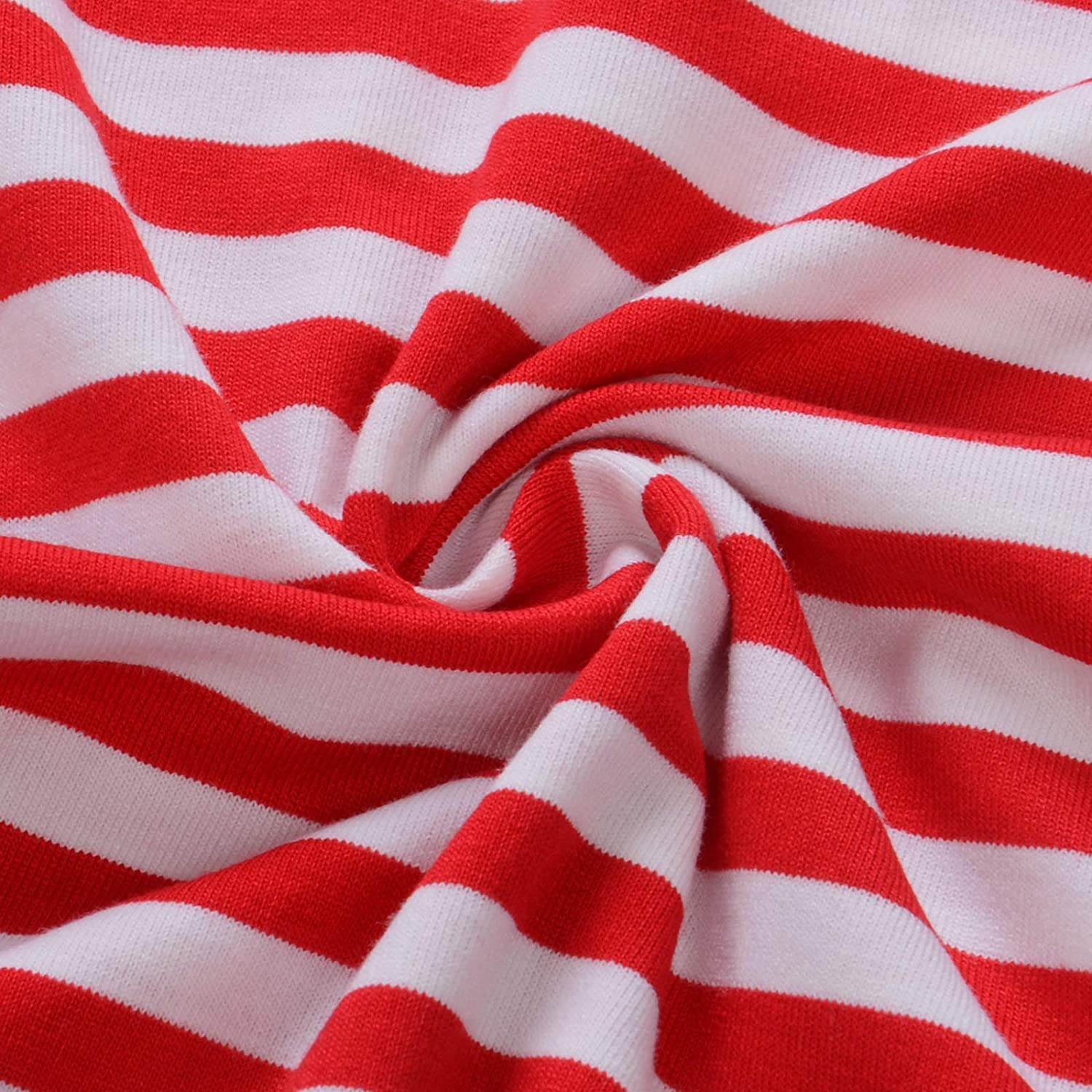 Christmas Casual Mother Daughter Winter Red Striped Maxi Dress Family Matching Pajamas Nightgown Dre