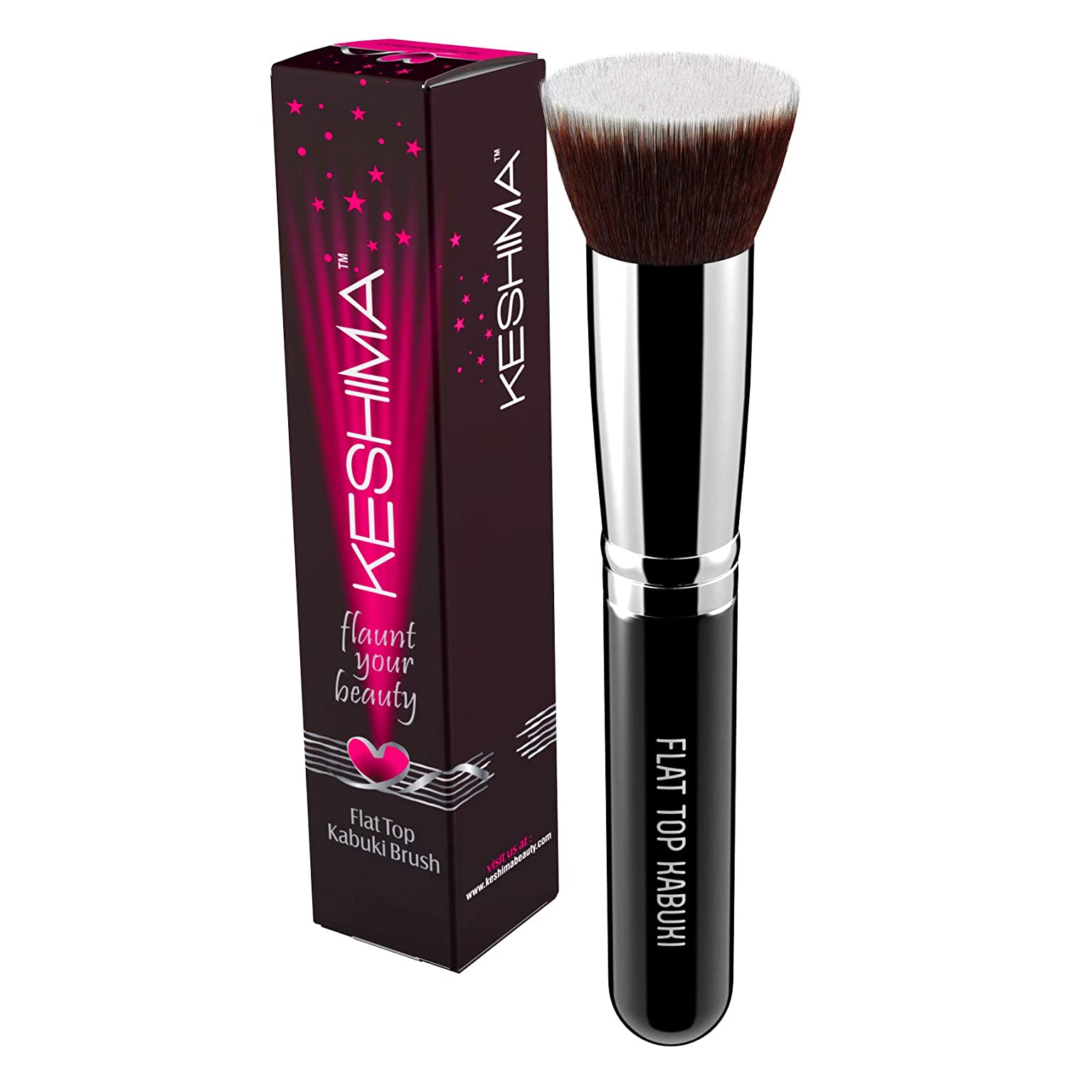 Large Flat Top Kabuki Foundation Brush By Keshima - Premium Makeup Brush for Liquid, Cream, and Powd