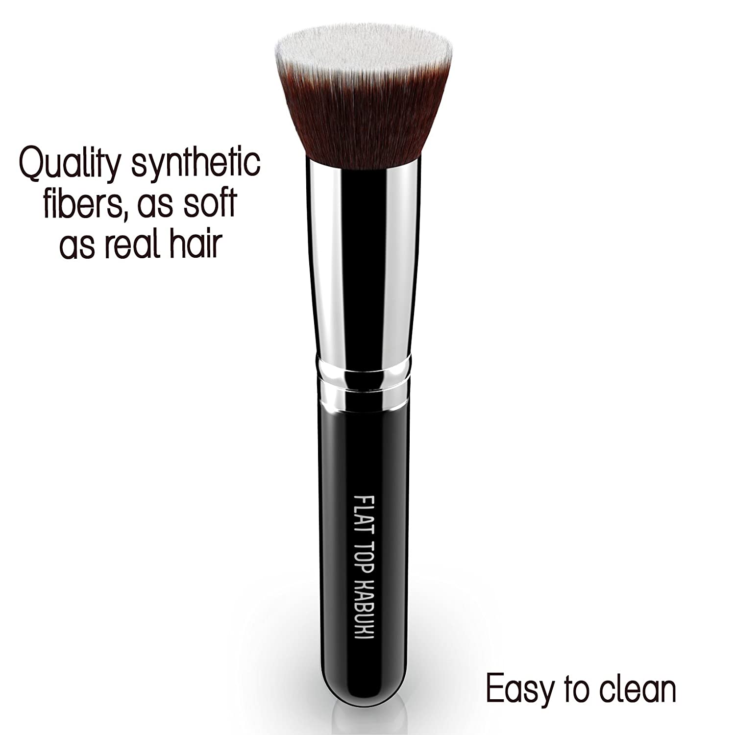 Large Flat Top Kabuki Foundation Brush By Keshima - Premium Makeup Brush for Liquid, Cream, and Powd