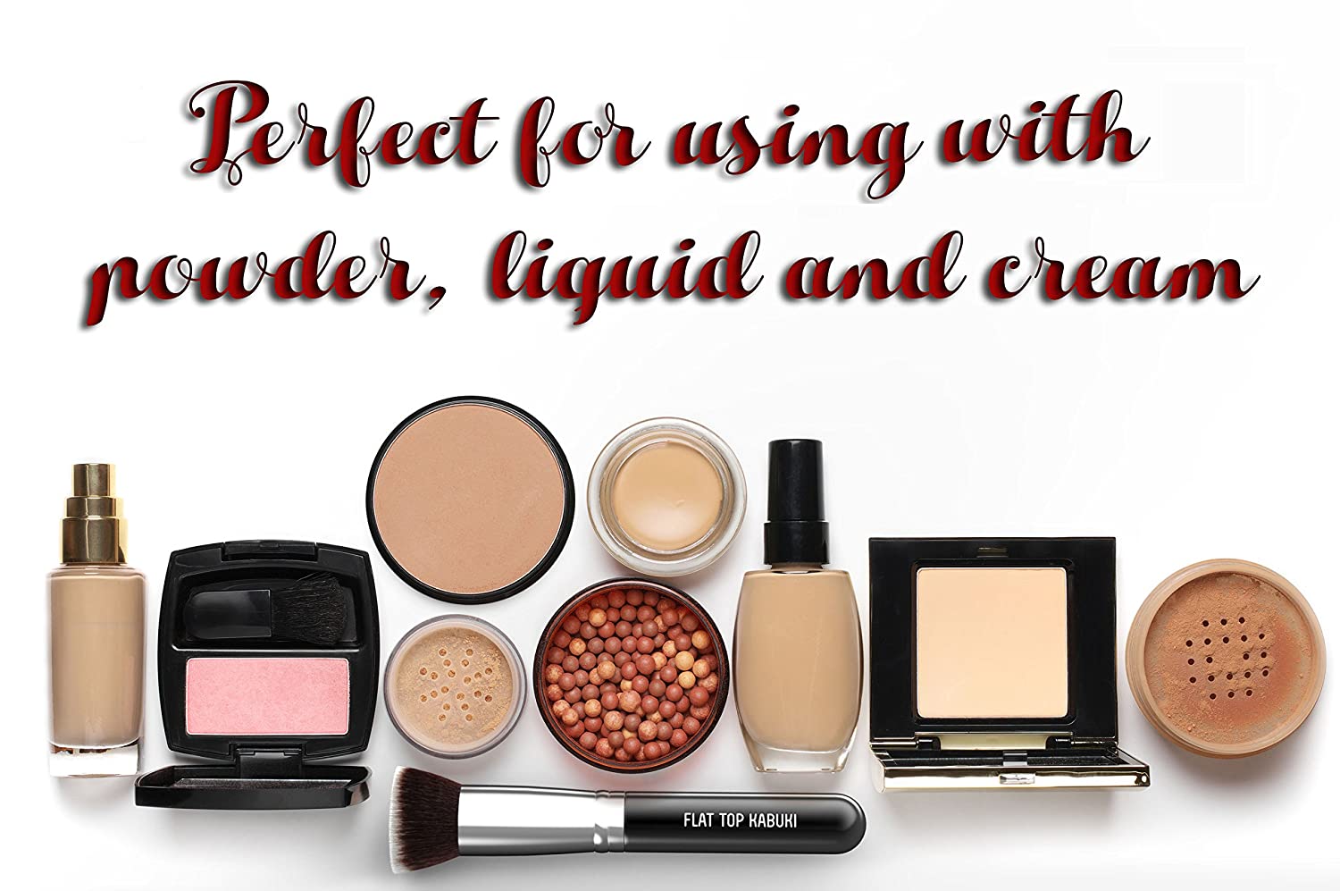 Large Flat Top Kabuki Foundation Brush By Keshima - Premium Makeup Brush for Liquid, Cream, and Powd