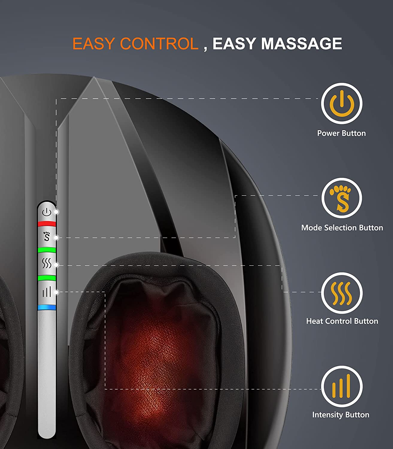 Cunmiso Foot Massager Machine with 2 Heat Modes & Remote, All-Round Shiatsu Foot Massager with Deep 