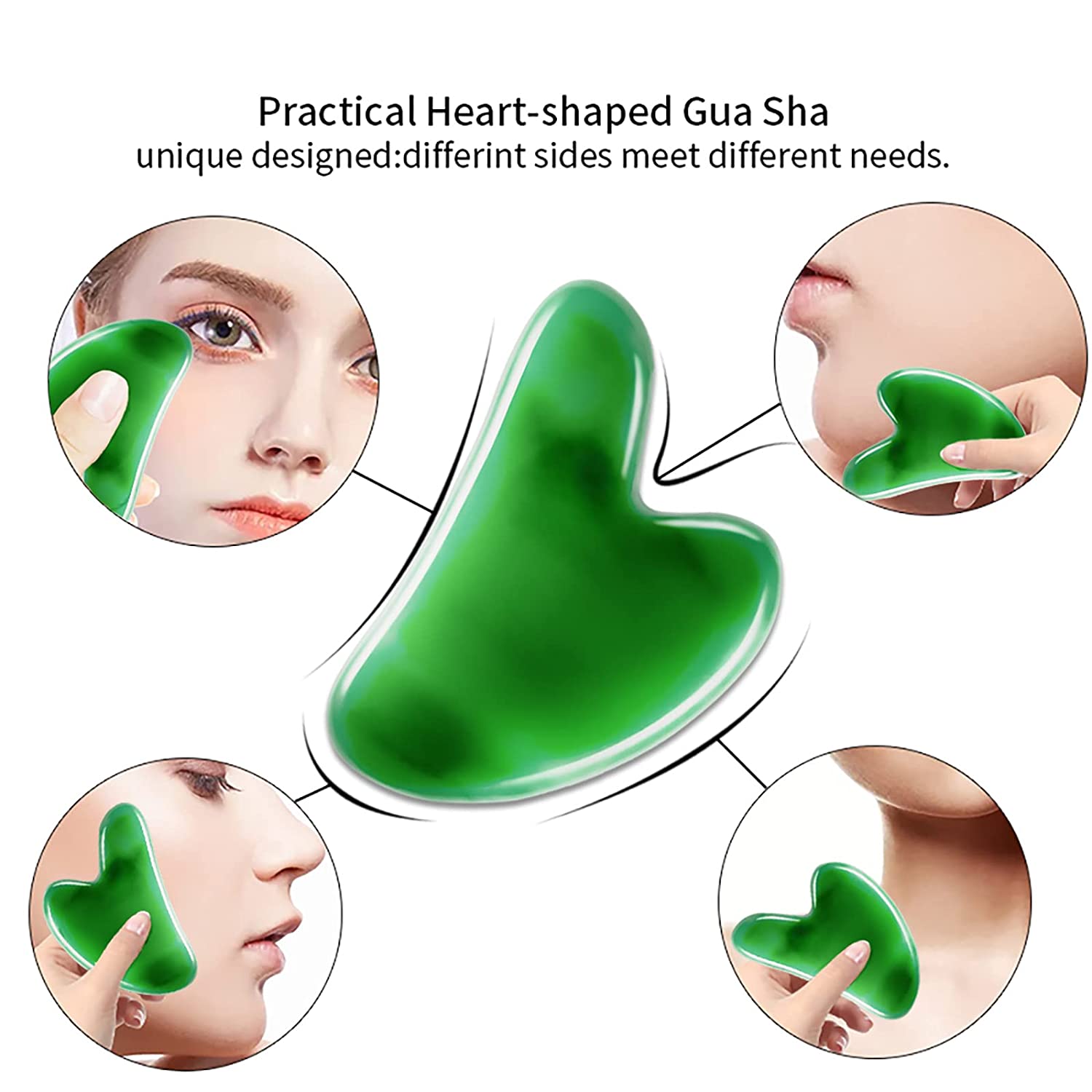 Biee Gua sha tool for face,natural jade gua sha stones,gua sha massage tool,Suitable for the face, n