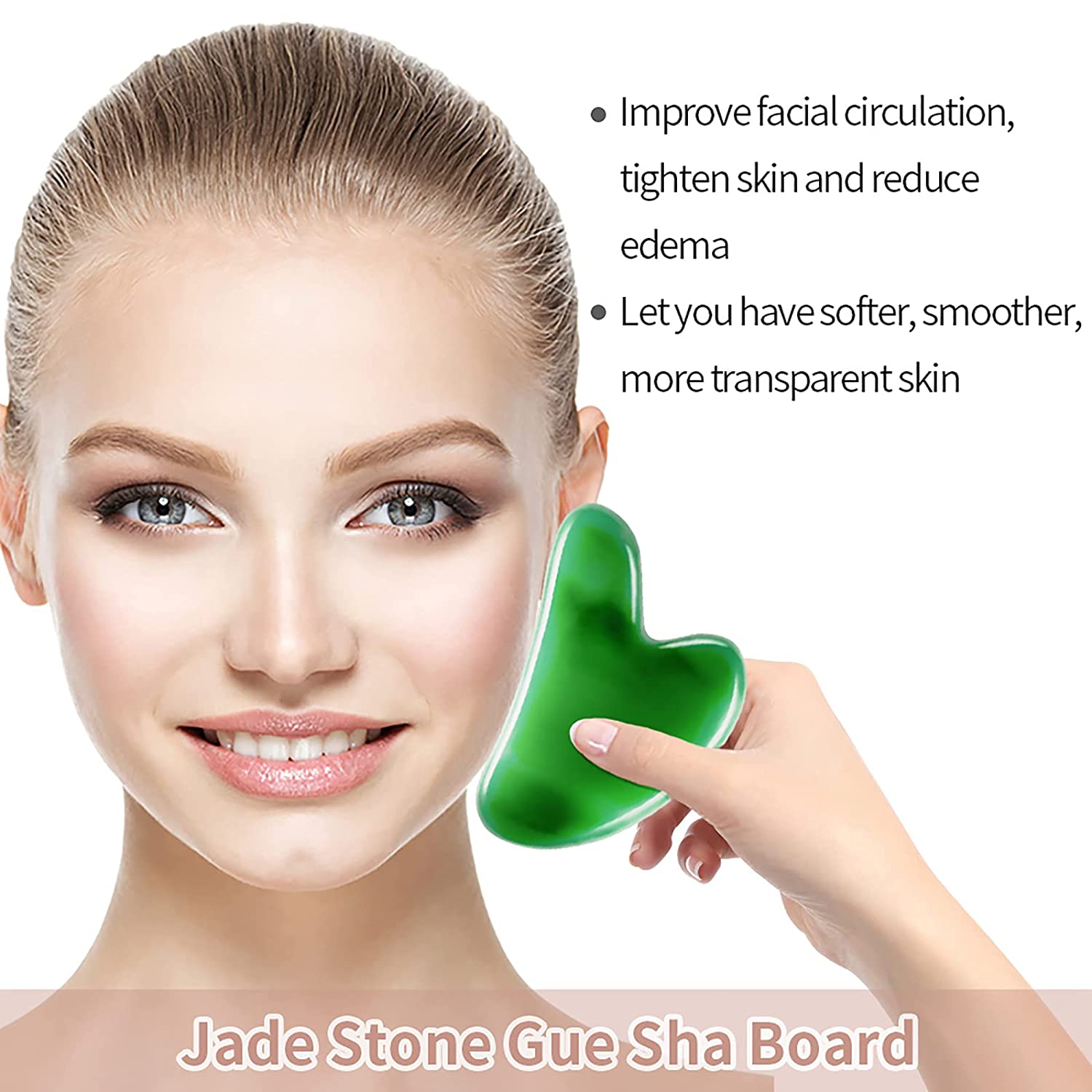 Biee Gua sha tool for face,natural jade gua sha stones,gua sha massage tool,Suitable for the face, n
