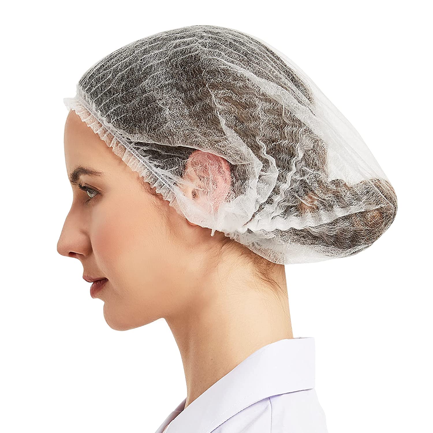 ProtectX Disposable Bouffant (Hair Net) Caps Hair Head Cover Nets 21” (White 500 pack)