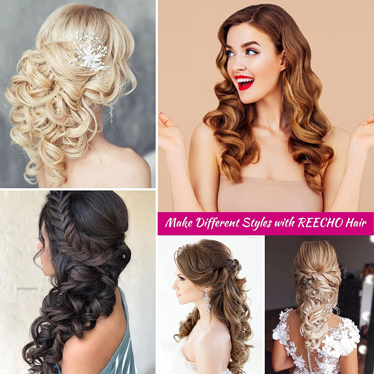 REECHO 2 Pack Halo Hair Extensions, 22