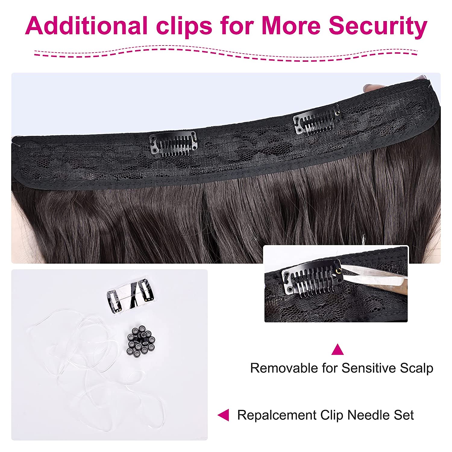 REECHO 2 Pack Halo Hair Extensions, 22