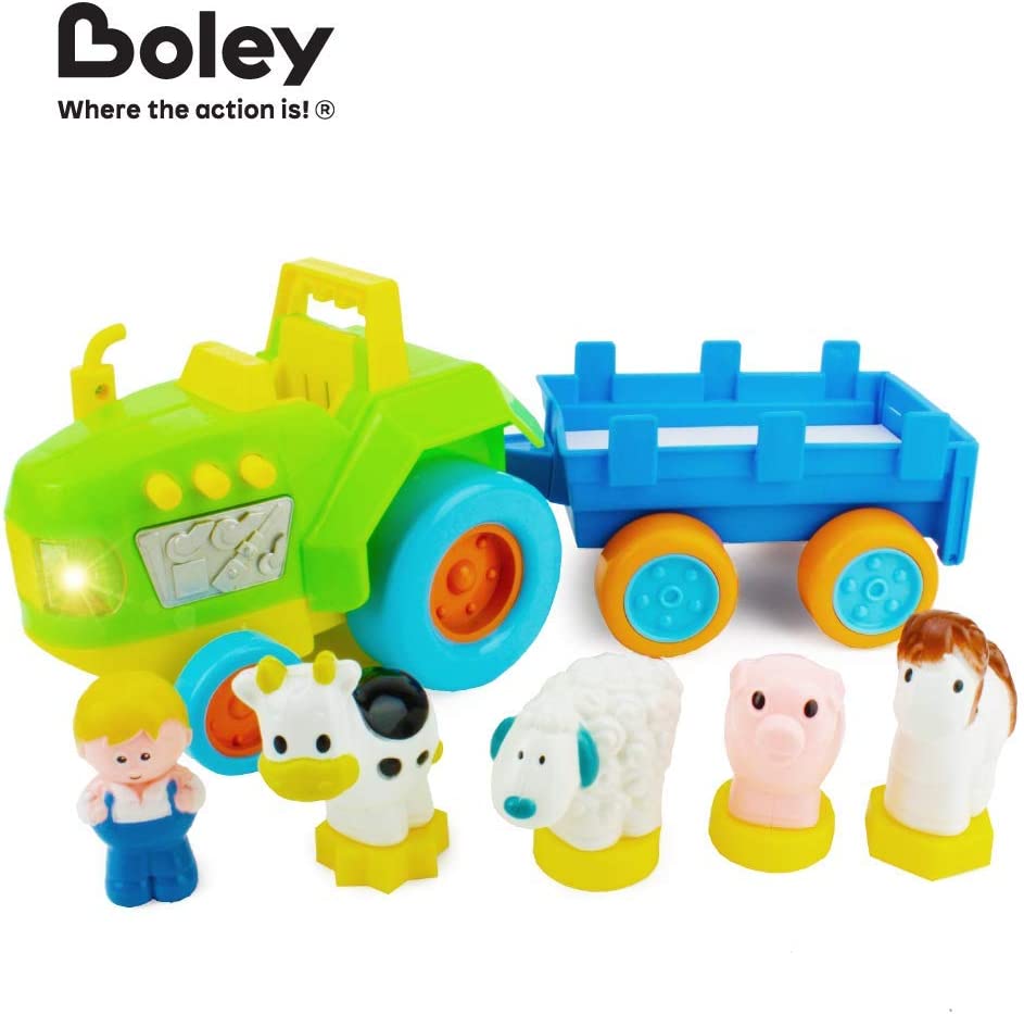 Boley My First Farm Play Set 6 Piece Set of Farm Animal and Tractor