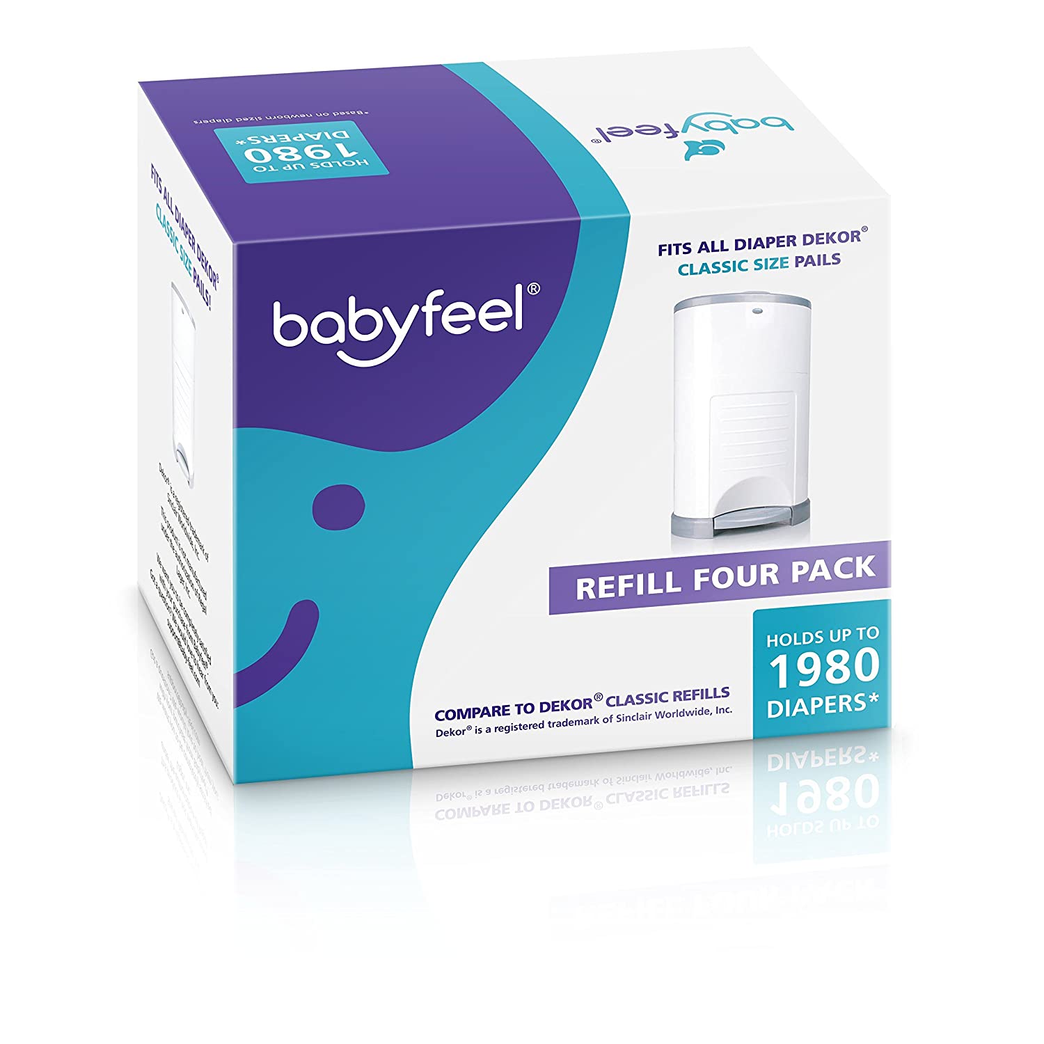 Babyfeel Refills Compatible with Dekor Classic Diaper Pails | 4 Pack | Exclusive 30% Extra Thickness