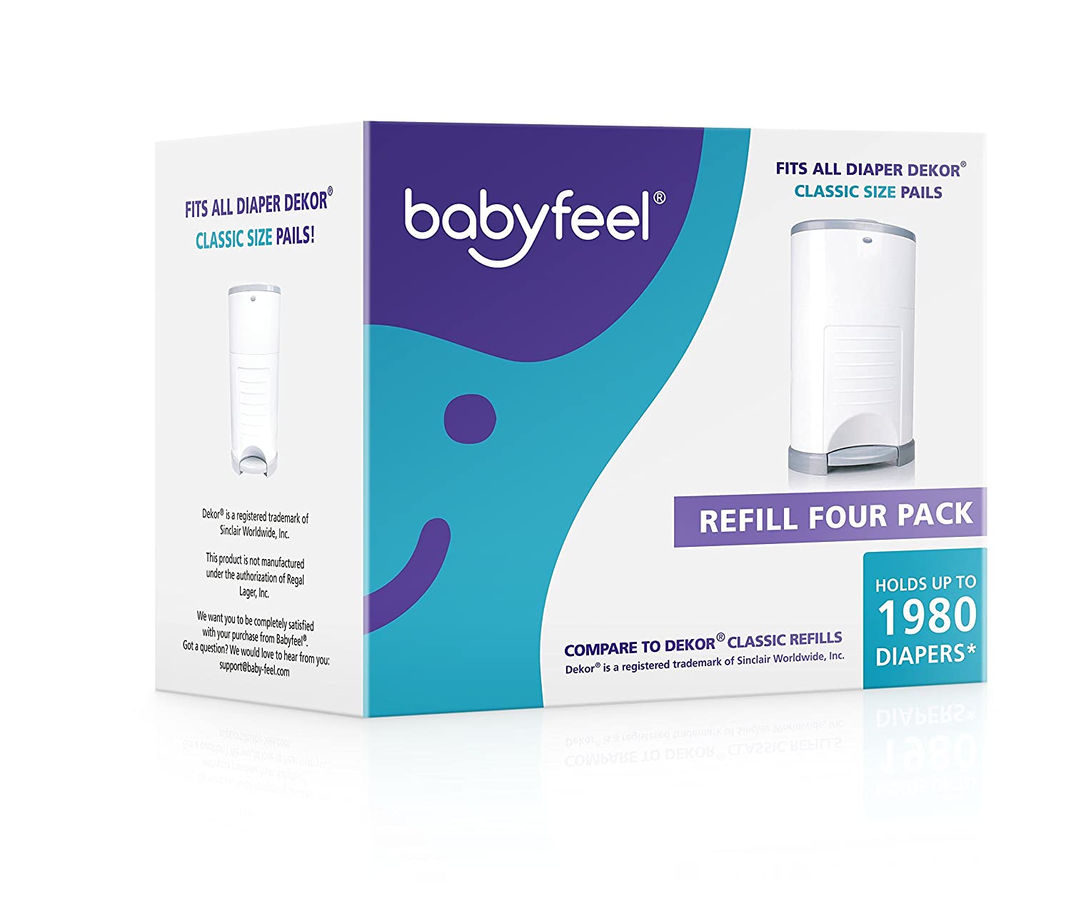 Babyfeel Refills Compatible with Dekor Classic Diaper Pails | 4 Pack | Exclusive 30% Extra Thickness
