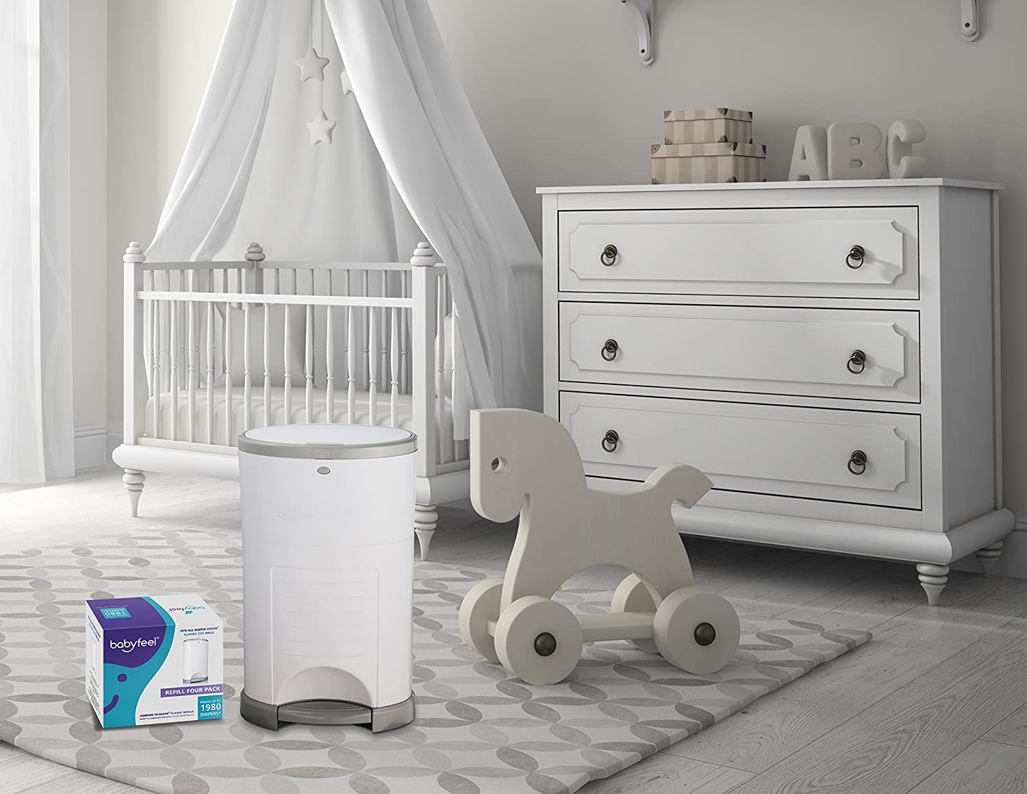 Babyfeel Refills Compatible with Dekor Classic Diaper Pails | 4 Pack | Exclusive 30% Extra Thickness