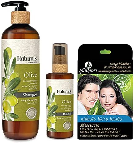 Havilah Extra Set Natural by Watsons Olive Shampoo 490ml & Watsons Olive Pinyada Anti-Hair Loss Sham