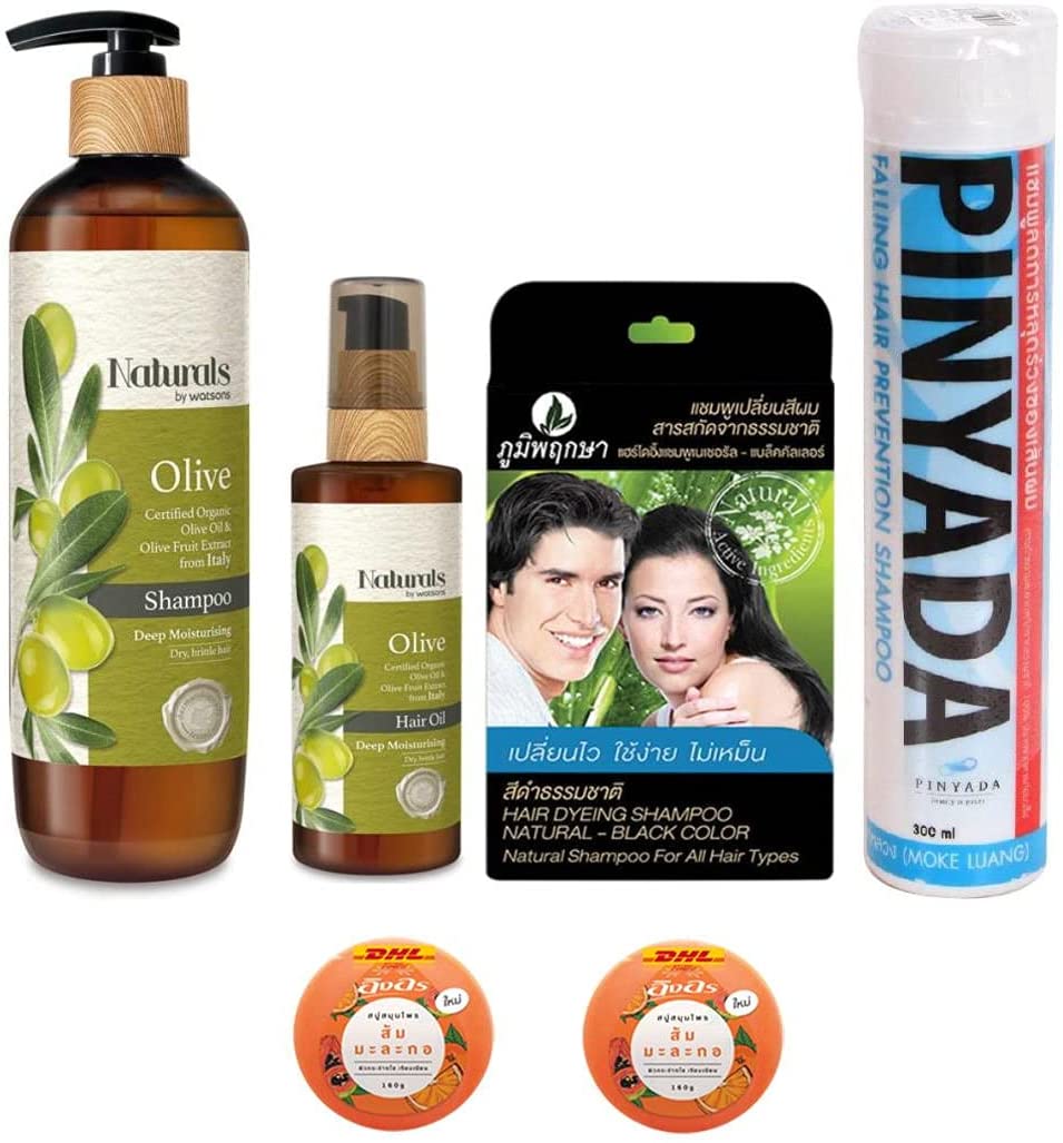 Havilah Extra Set Natural by Watsons Olive Shampoo 490ml & Watsons Olive Pinyada Anti-Hair Loss Sham