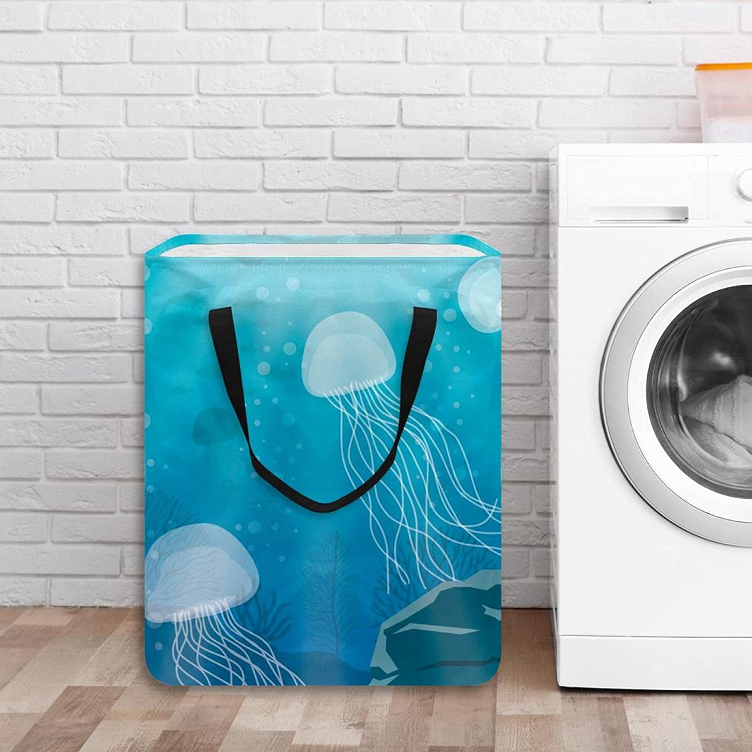 Laundry Hampers,Waterproof Folding Laundry Basket with Handles for Baby Nursery College Dorms Kids B