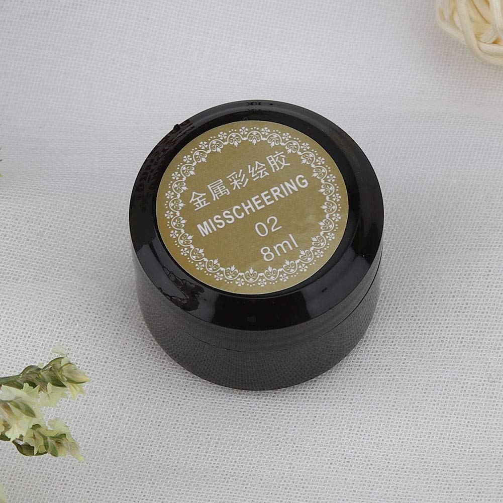 Ladies Manicure 8ml / Bottle Nail Painted Gel Metallic Nail Art UV Varnish Lacquer(Gold)