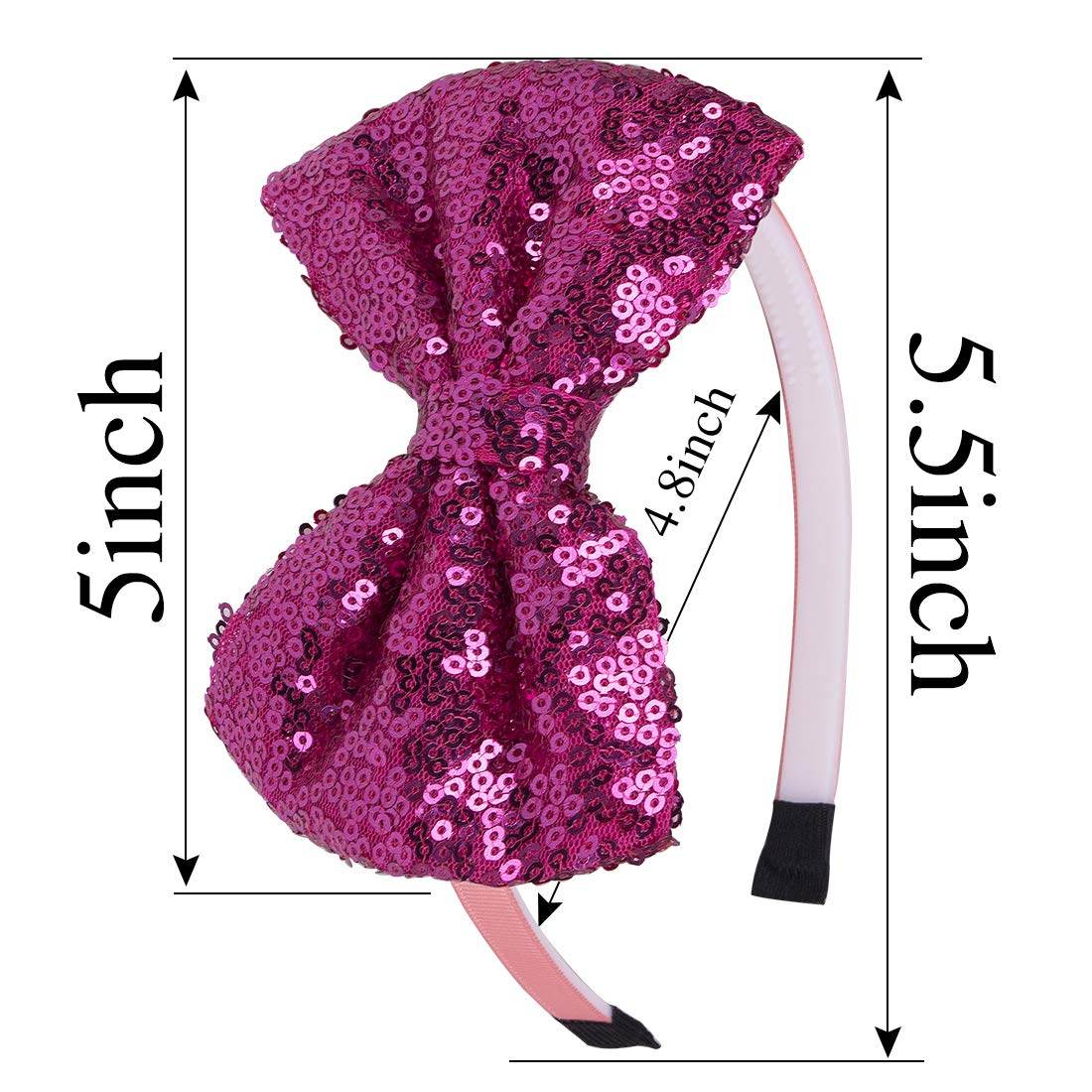 XIMA Girls Headband with Sequin Bows for Girls,Glitter Bows Hairband for Baby Girls Hair Accessories