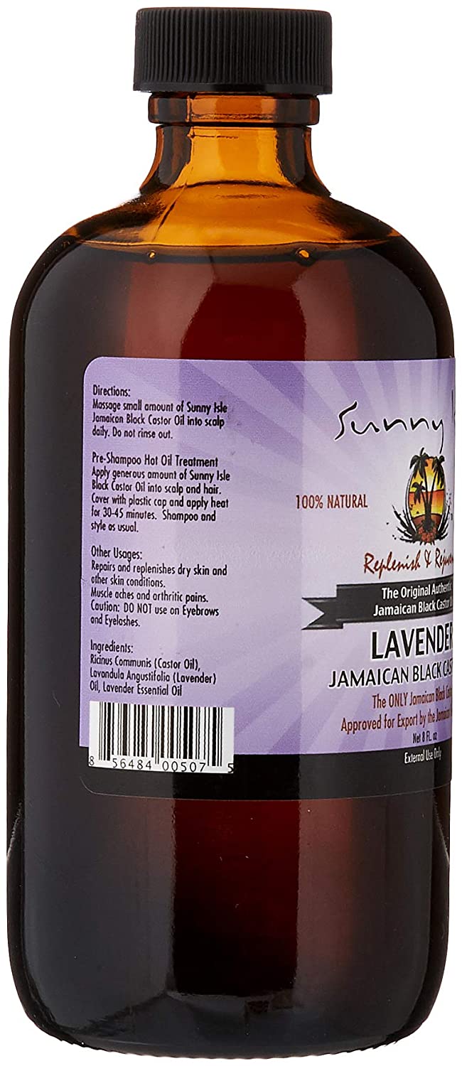 Sunny Isle Lavender Jamaican Castor Oil, Black, 8 oz