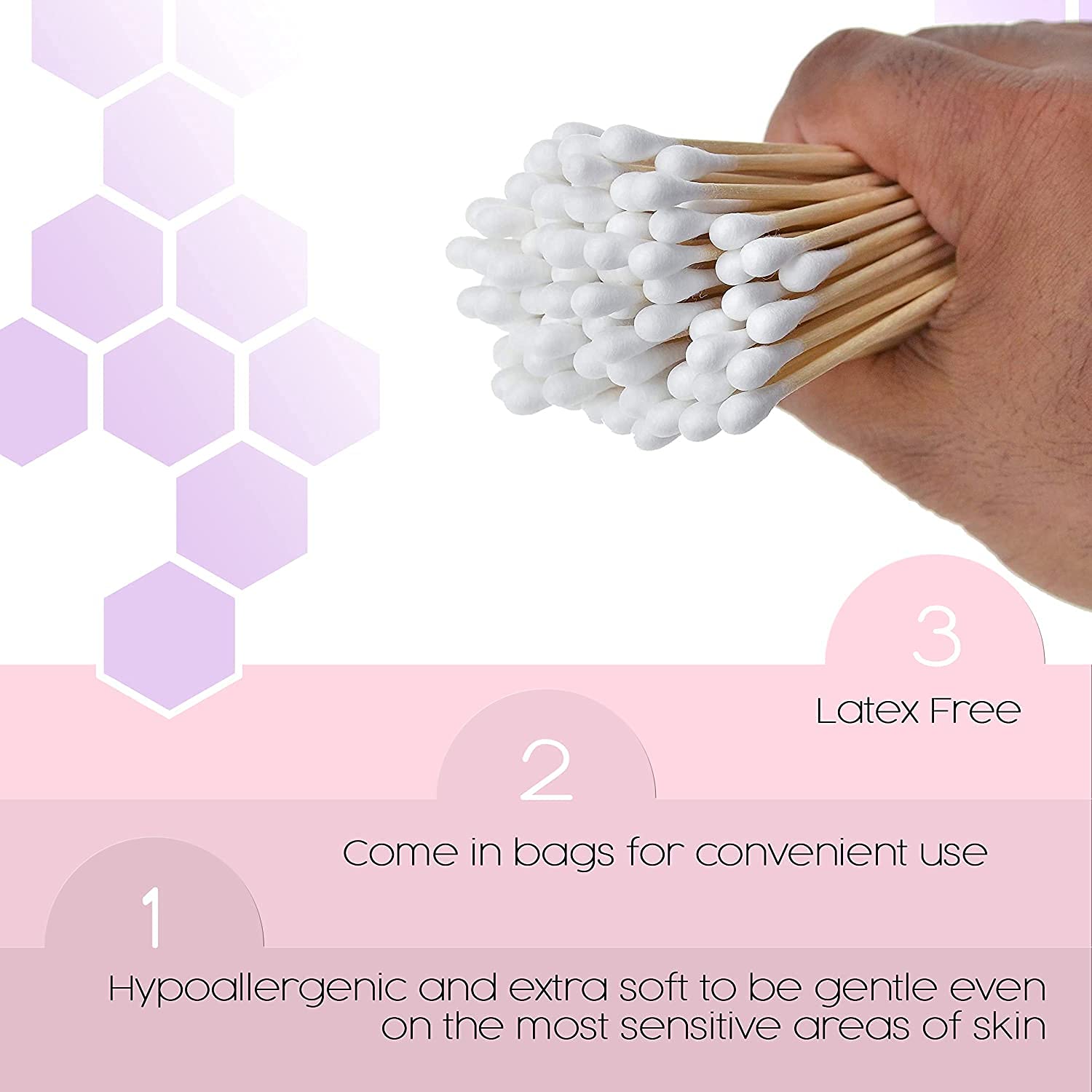 Dukal Cotton Tipped Applicators 6 inch. Pack of 1000 Swabsticks. Wood Shaft, 100% Cotton tip. Non-st