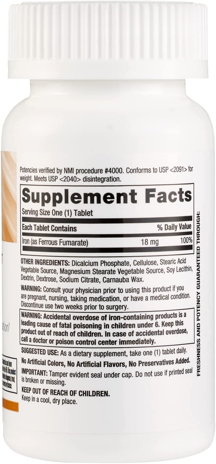 Rite Aid Iron Supplement, 18 mg - 100 Tablets | Iron Supplement for Women and Men | Iron Supplements