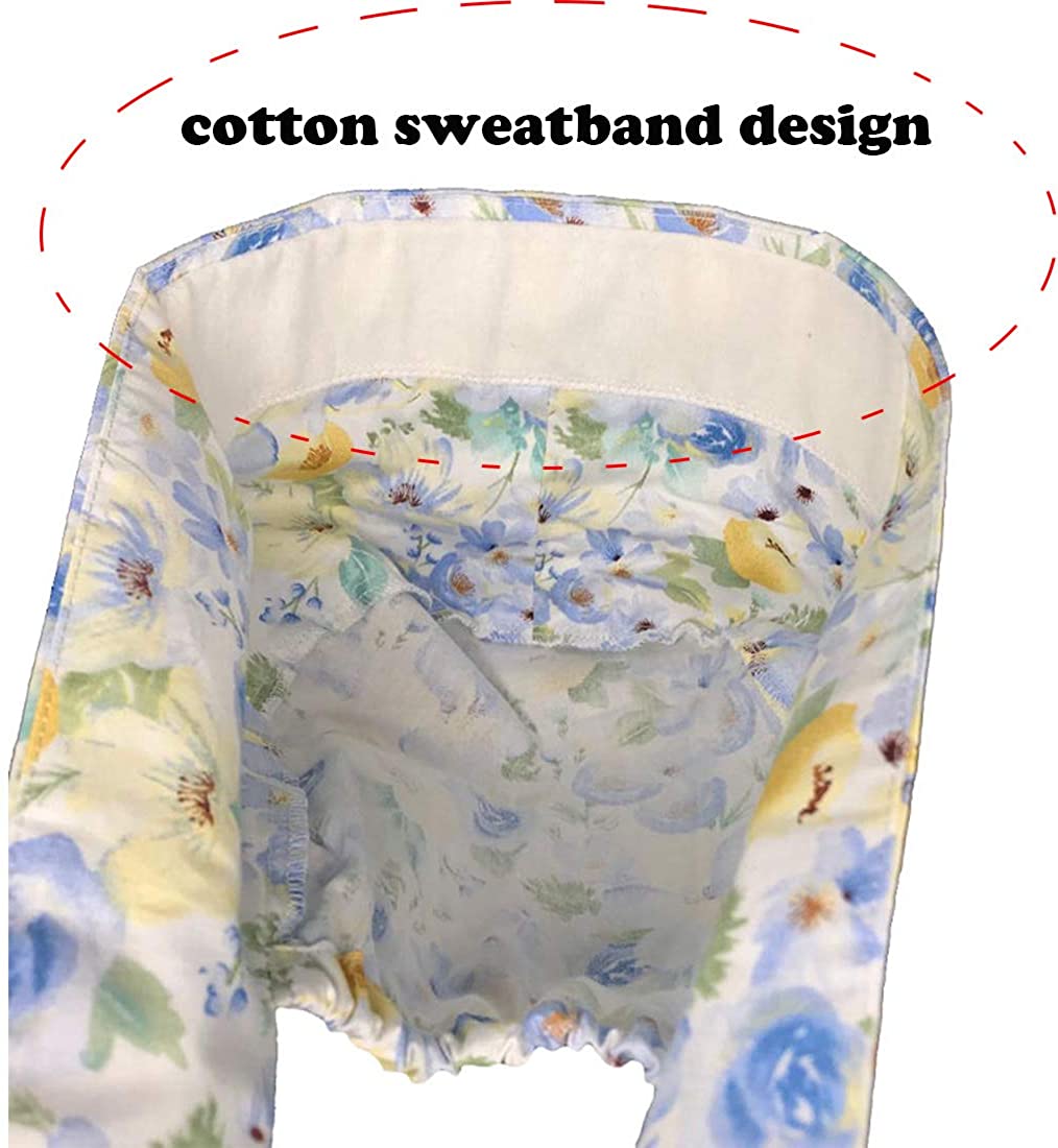 UDOME Working Cap with Buttons Cotton Sweatband Adjustable Tie Back Head Covers Hair Bonnets for Wom