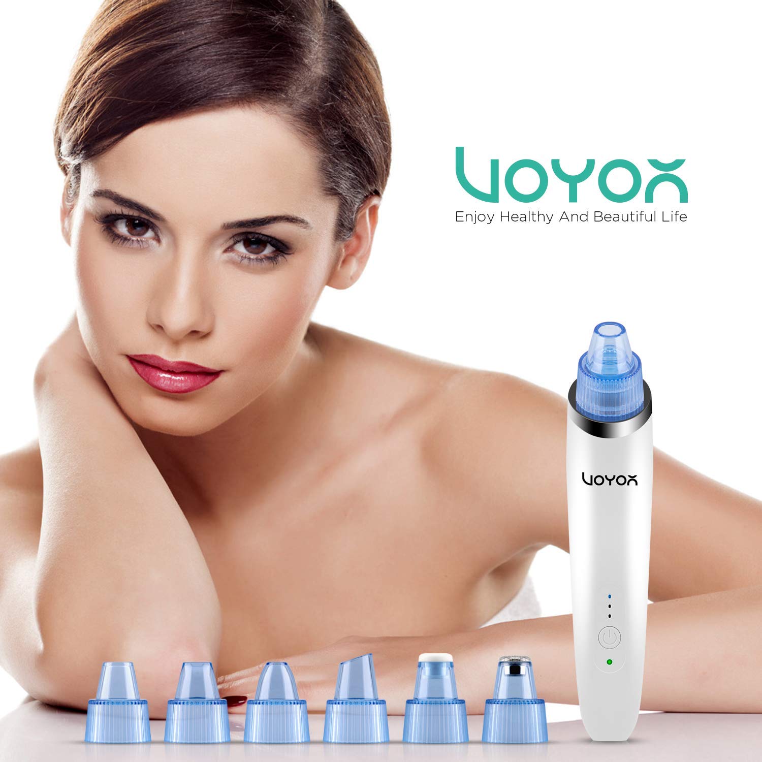VOYOR Blackhead Remover Pore Vacuum - Electric Face Vacuum Pore Cleaner Acne White Heads Removal wit