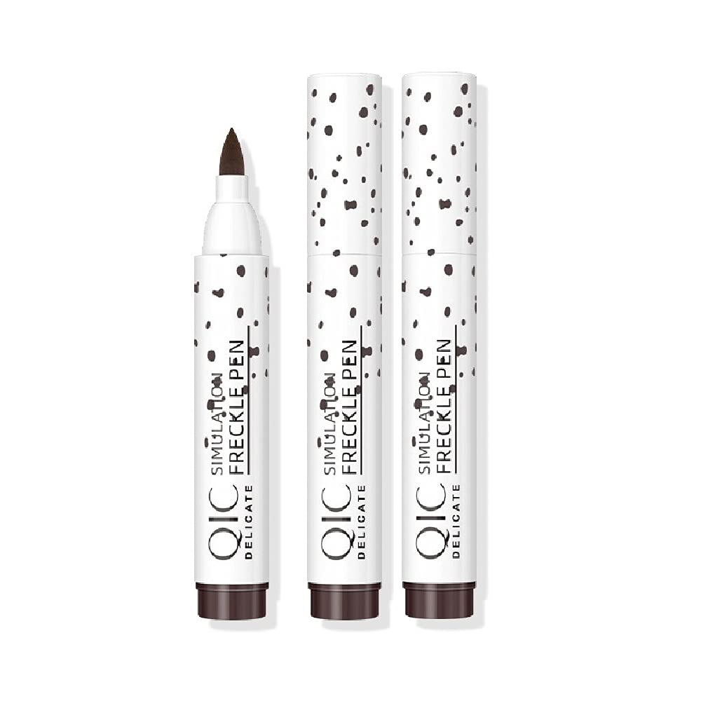 2 Pack Freckle Pen, Waterproof Lasting Natural Like Face Freckle Makeup Pen for Natural Effortless S