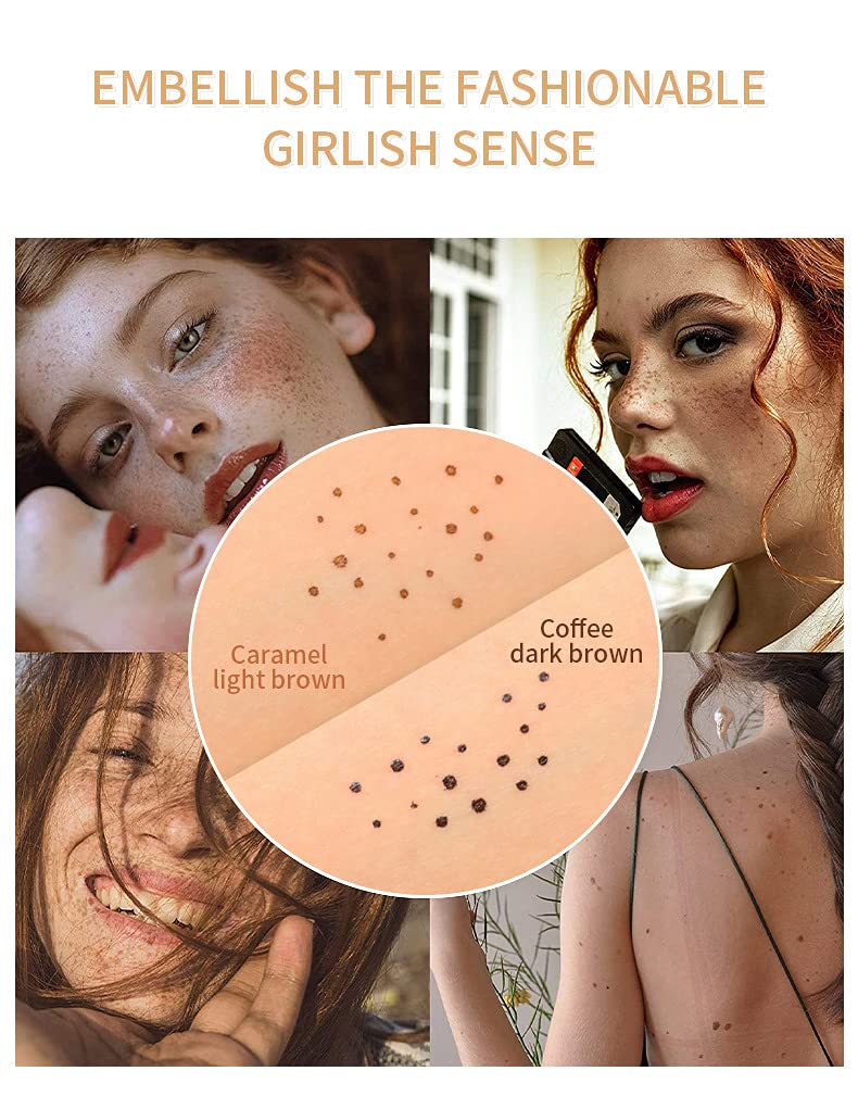 2 Pack Freckle Pen, Waterproof Lasting Natural Like Face Freckle Makeup Pen for Natural Effortless S