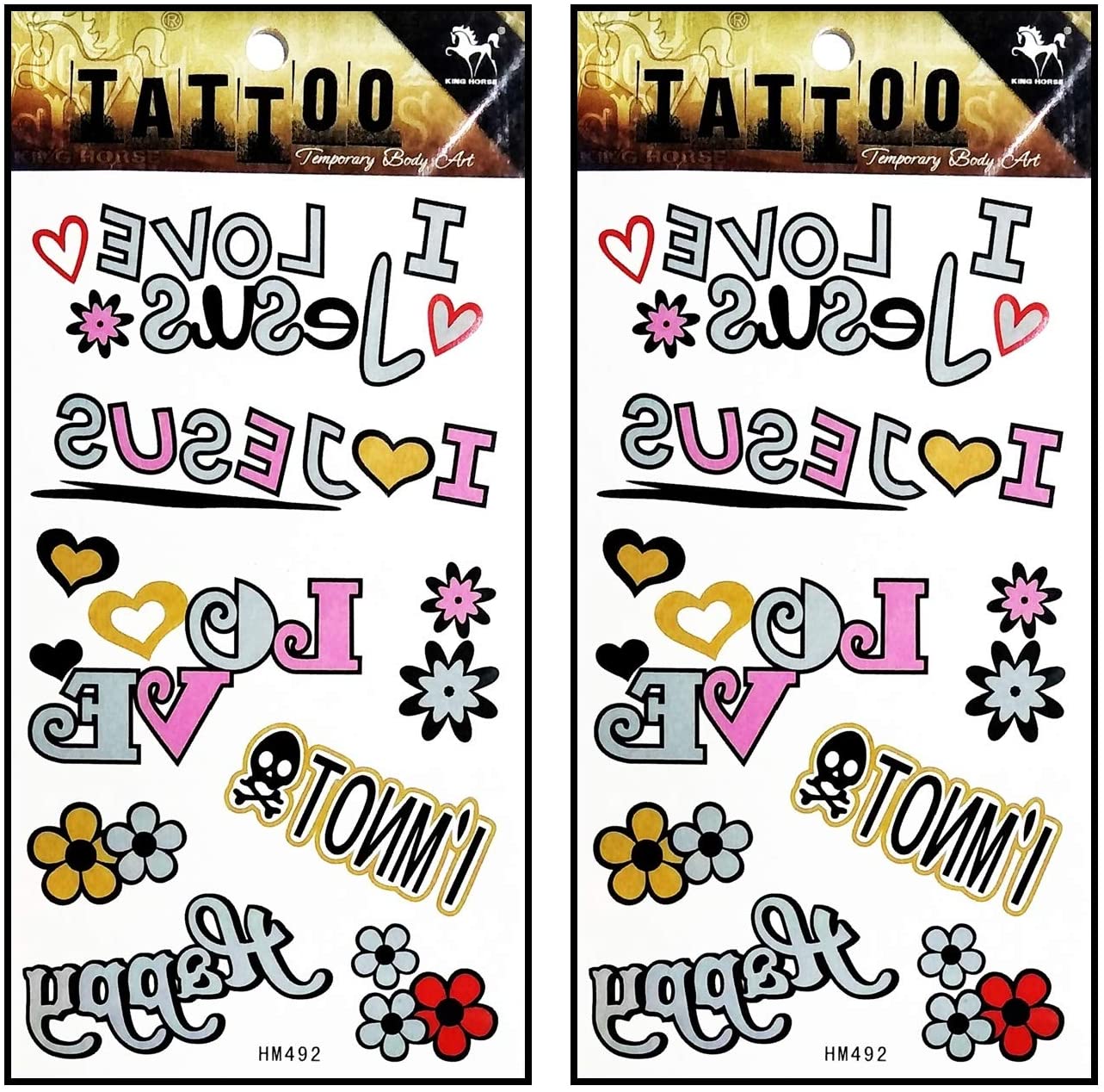 Tattoos 2 Sheets Happy I Love You Sunflower Letters Cute Temporary Tattoos for Adult Men Women Kids 