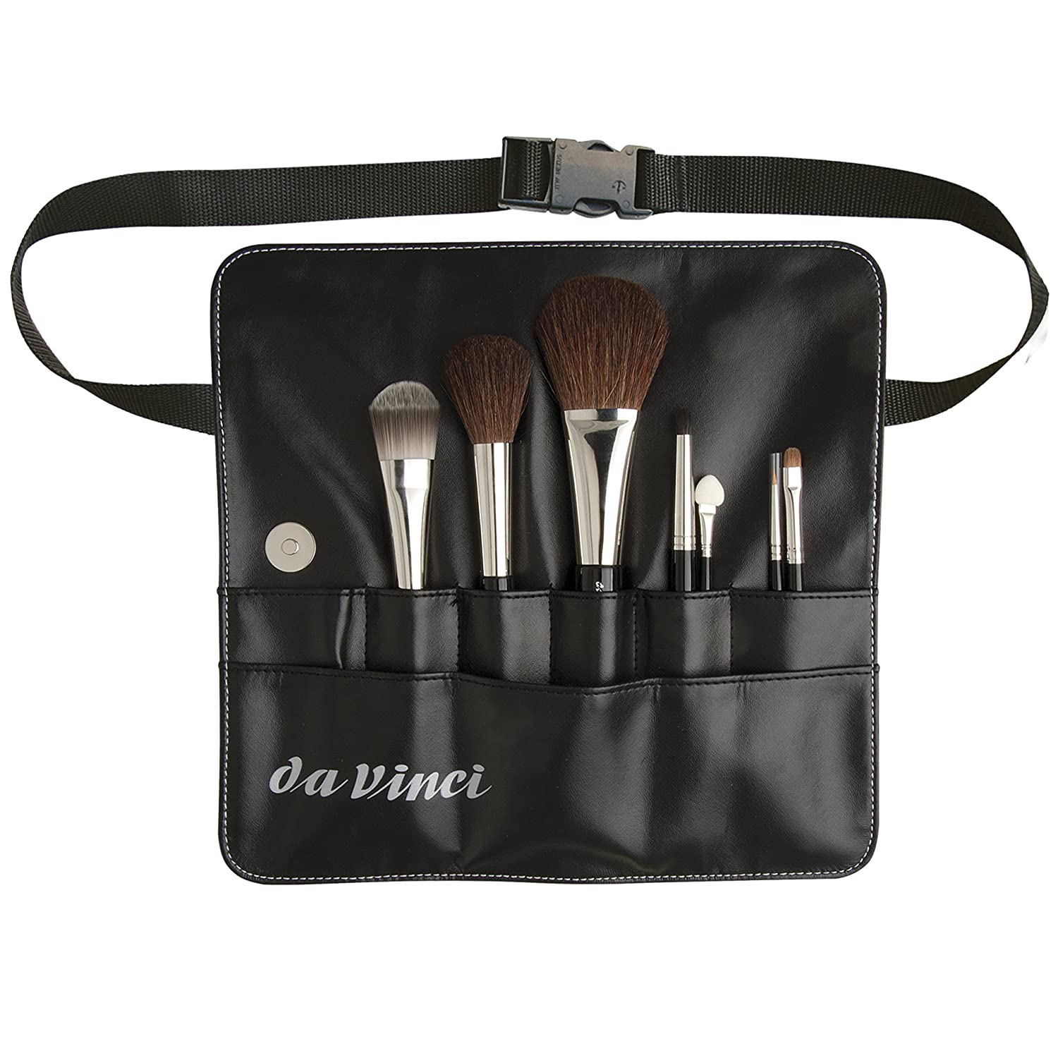 da Vinci Cosmetics Series 48309 Classic Travel Brush Set with 7 Brushes, Synthetic Leather Case, 6.3