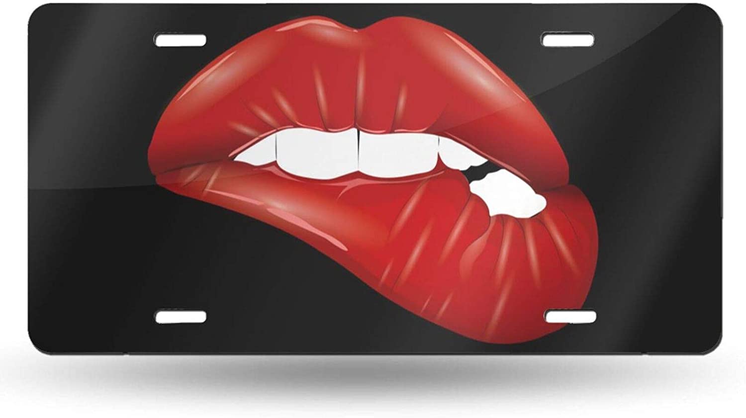 Lip Lip License Plate Frame Aluminum Metal Covers,Metal Novelty Car Plate for Women Girls Men Boys 6