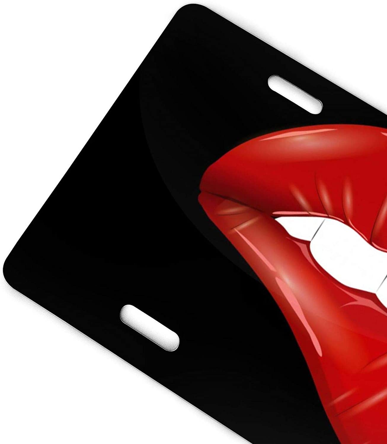 Lip Lip License Plate Frame Aluminum Metal Covers,Metal Novelty Car Plate for Women Girls Men Boys 6