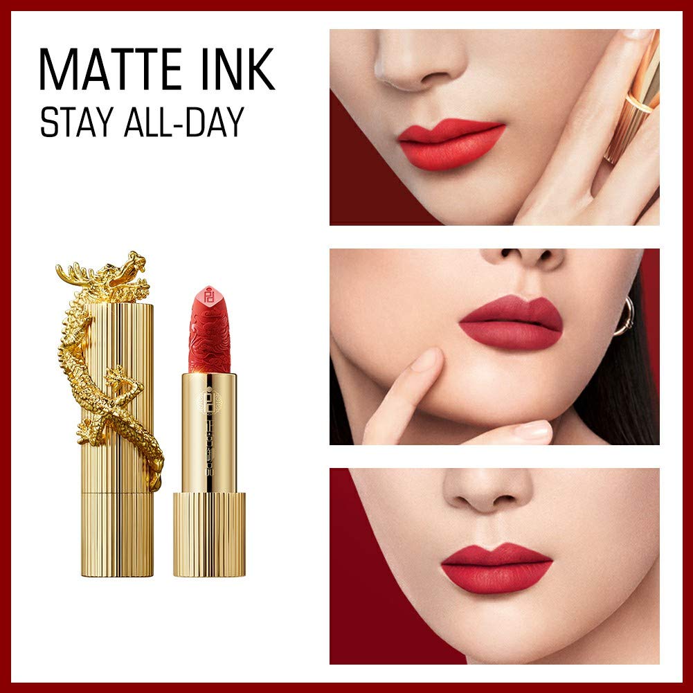 ZEESEA[Palace Identity] Dragon Lipstick, Matte Finish Lipstick, Moisturizing Creamy Formula, High Pi