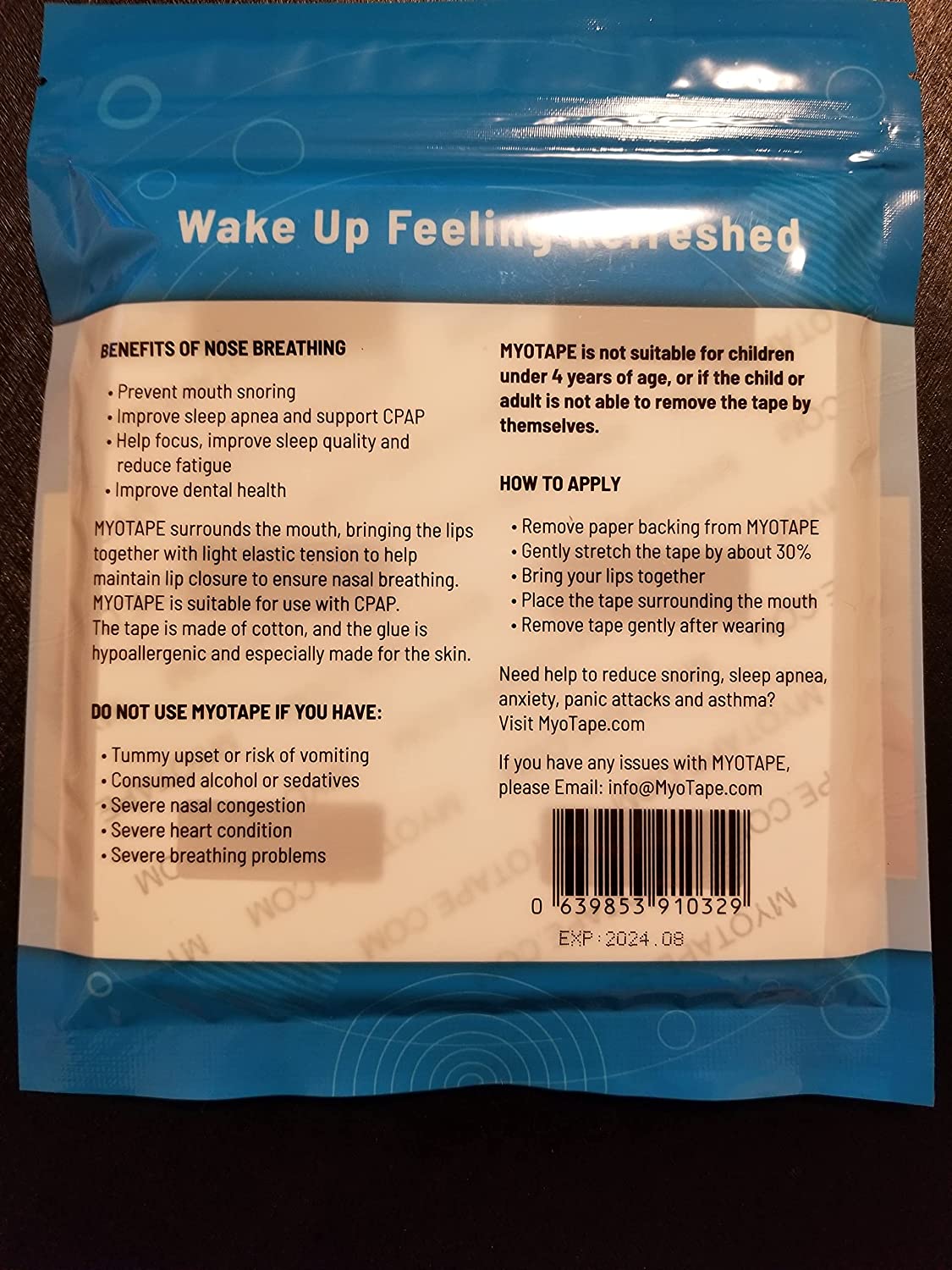 MYOTAPE Sleep Strips for Teens & Petite Adults | Restores Nasal Breathing. Breathe Through Your Nose