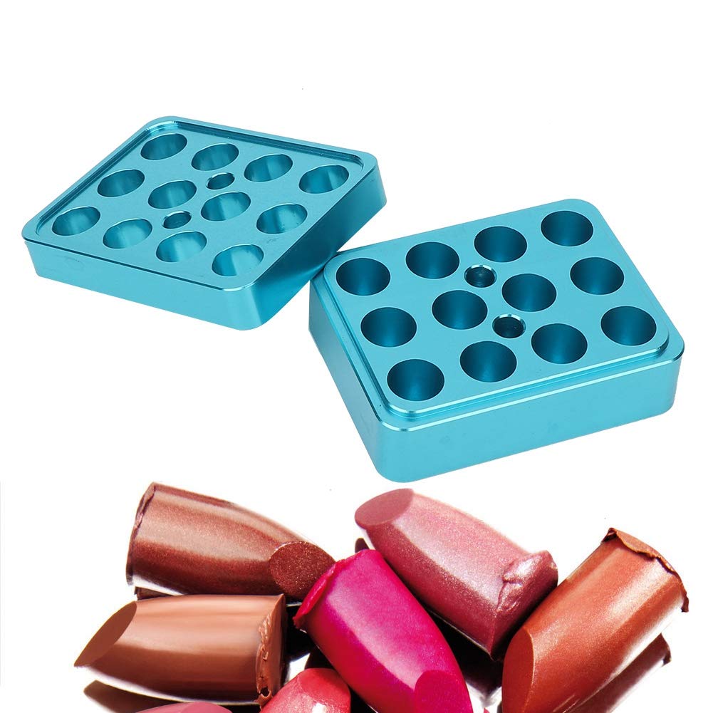 Lipstick Mold, 9.3mm 12 Holes DIY Lipstick Mold Kit Dual Uses Lip Stick Fill Mold Making Tools Lipst