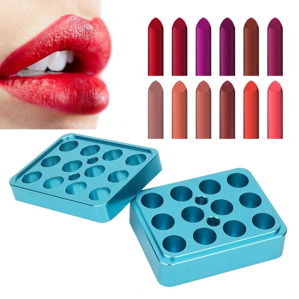 Lipstick Mold, 9.3mm 12 Holes DIY Lipstick Mold Kit Dual Uses Lip Stick Fill Mold Making Tools Lipst