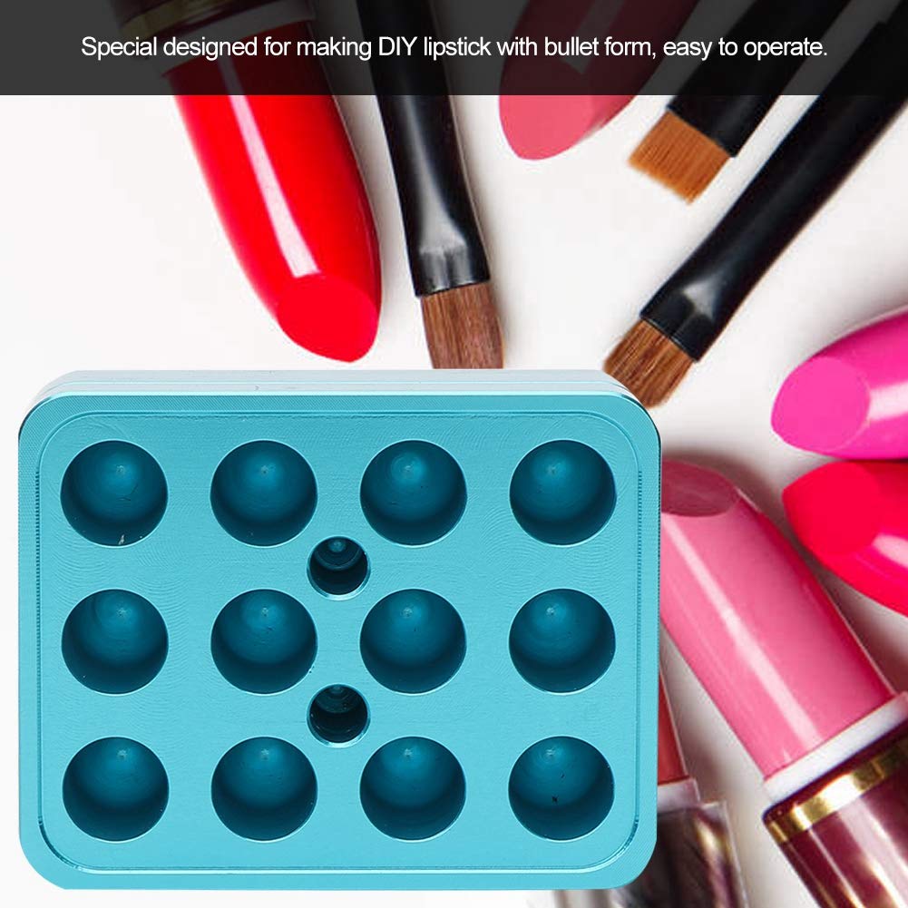 Lipstick Mold, 9.3mm 12 Holes DIY Lipstick Mold Kit Dual Uses Lip Stick Fill Mold Making Tools Lipst