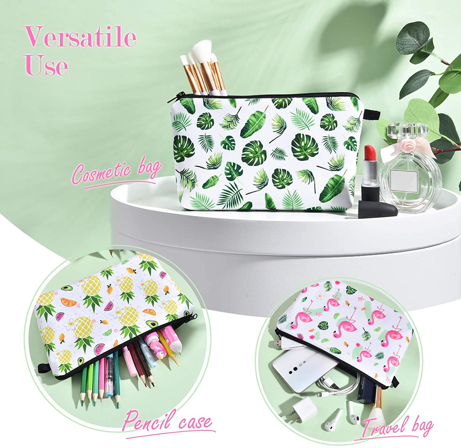 Cosmetic Bag Set for Girls - 5PCS Makeup Bags Women Gift Water-resistant Vanity Toiletry Travel Bag
