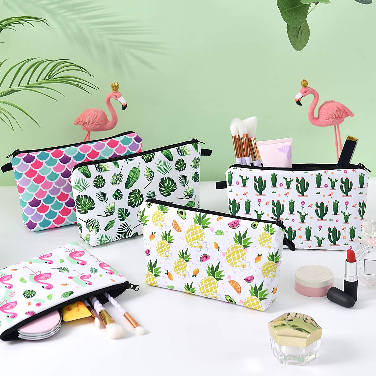 Cosmetic Bag Set for Girls - 5PCS Makeup Bags Women Gift Water-resistant Vanity Toiletry Travel Bag