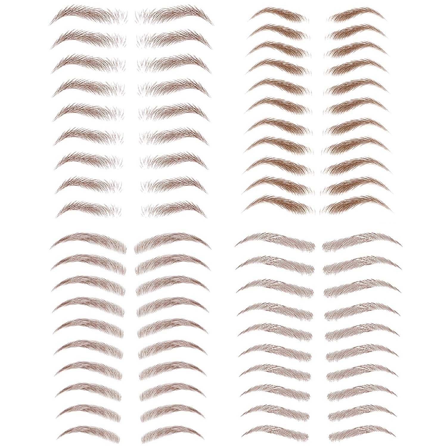 glaryyears 4 Sheets 40 Pairs Brown 3d Eyebrow Tattoo Sticker Temporary Tattoos for Women Lady, DIY F