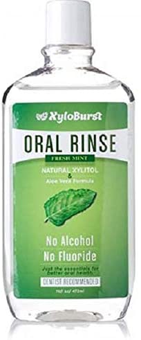 XyloBurst Fresh Breath Oral Rinse Mouth Wash with Natural Xylitol - Alcohol-Free, Fluoride Free, SLS