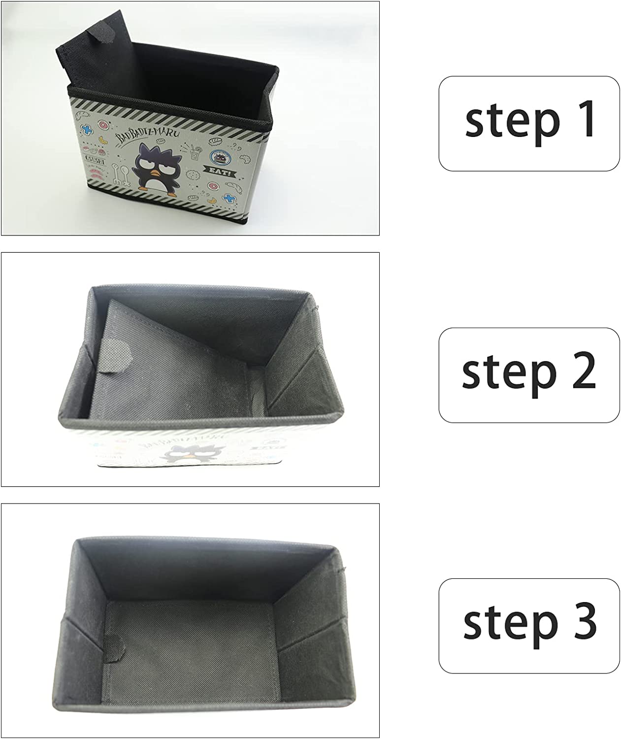 BAD BADTZ-MARU XO Storage Box Cartoon Black Case Foldable Baskets for Kids Birthday Party Gift