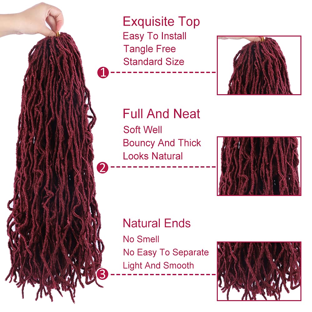 24 Inch New Faux Locs 7 Packs Faux Locs Crochet Hair New Soft Locs Hair for Black Women Pre Looped S