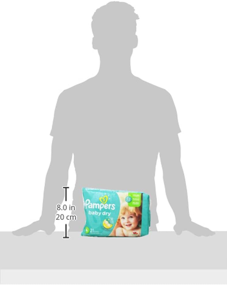 Pampers Baby Dry Diapers Size 6 Jumbo Pack 21 Count, (Pack of 4)