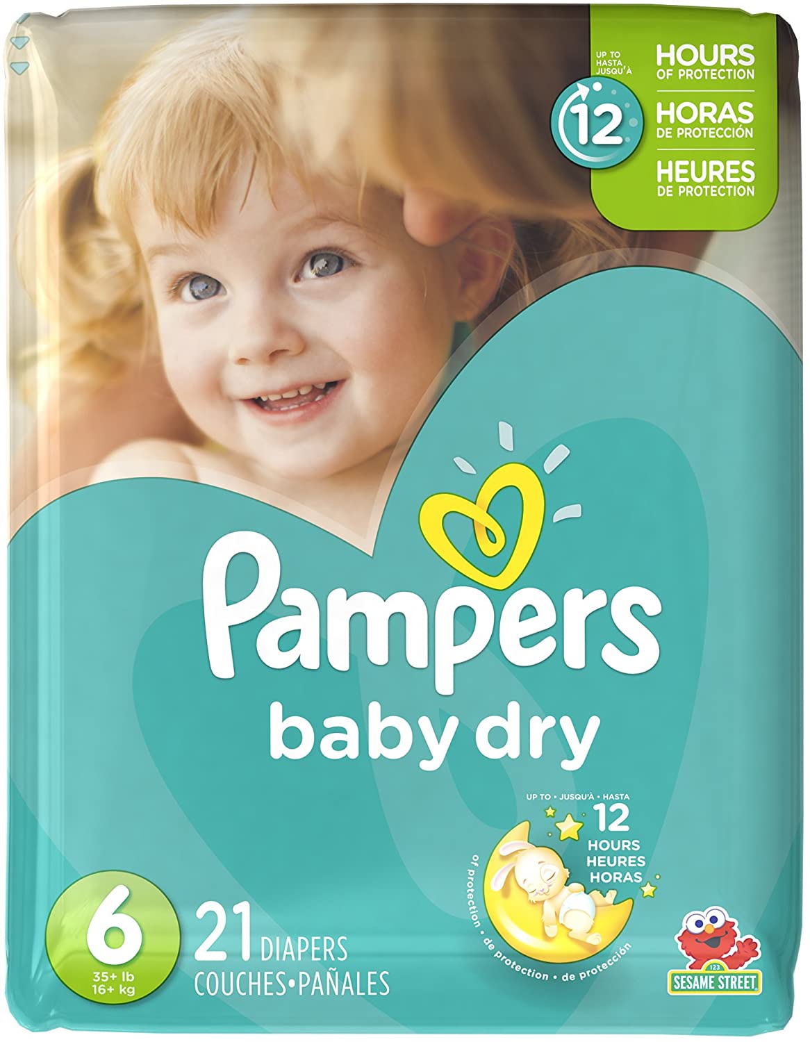 Pampers Baby Dry Diapers Size 6 Jumbo Pack 21 Count, (Pack of 4)