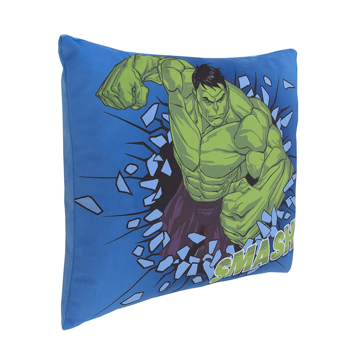 Marvel The Incredible Hulk - The Big Guy - Blue and Green Hulk Smash Decorative Toddler Pillow