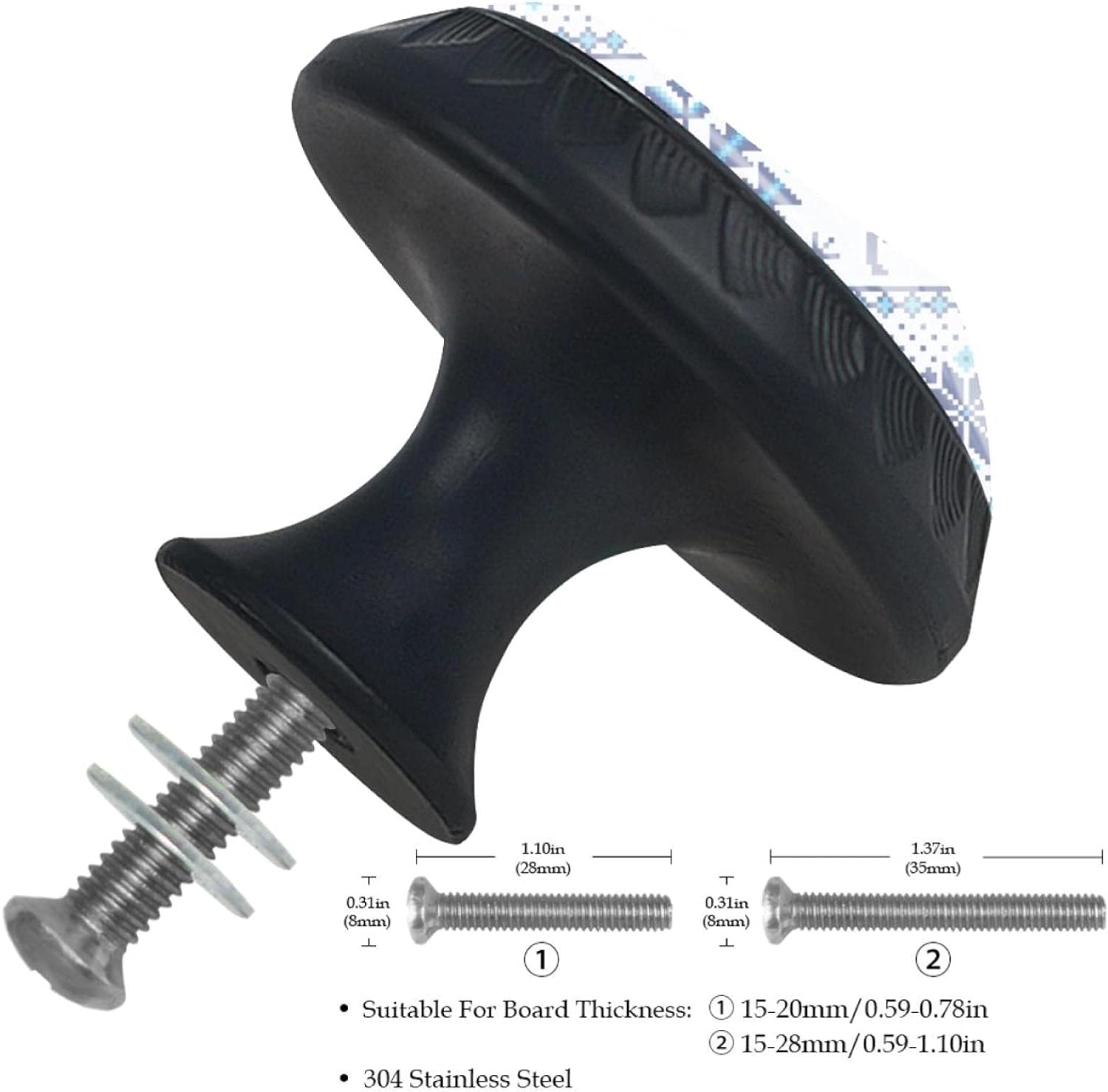 Blue Christmas Pattern-01 for Kitchen Cabinets Pack of 4 Dresser Drawer Handles Knobs