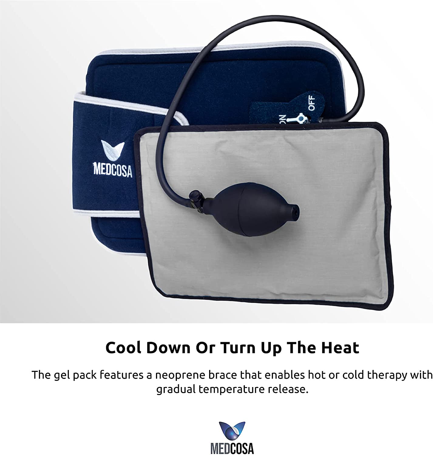 Medcosa Back Compression Ice Pack | Pump it Up for Ice Cold Pain Relief | Compress Yourself for with