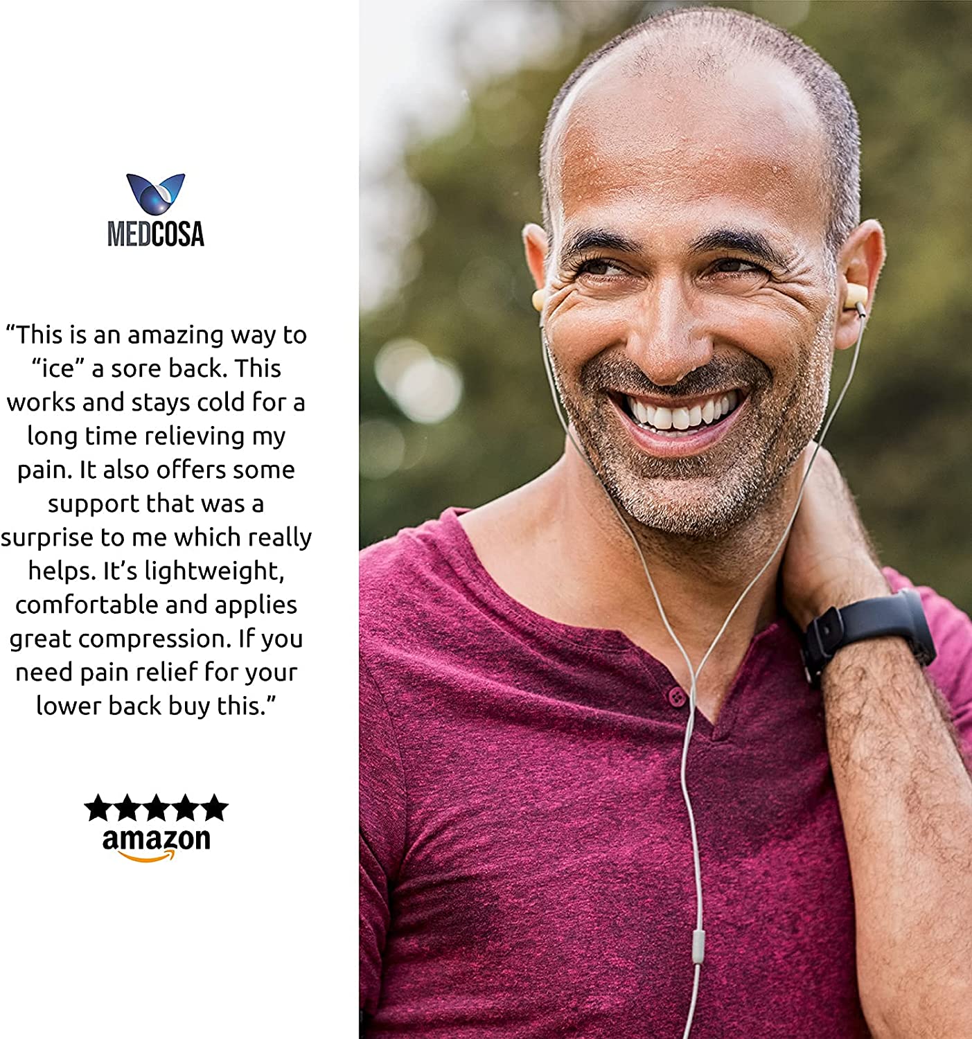 Medcosa Back Compression Ice Pack | Pump it Up for Ice Cold Pain Relief | Compress Yourself for with